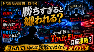 非公開: 【FX市場の裏側|第08話】なぜFX業者はスキャルパーを嫌う?Toxic Flowと「勝ちすぎると口座凍...